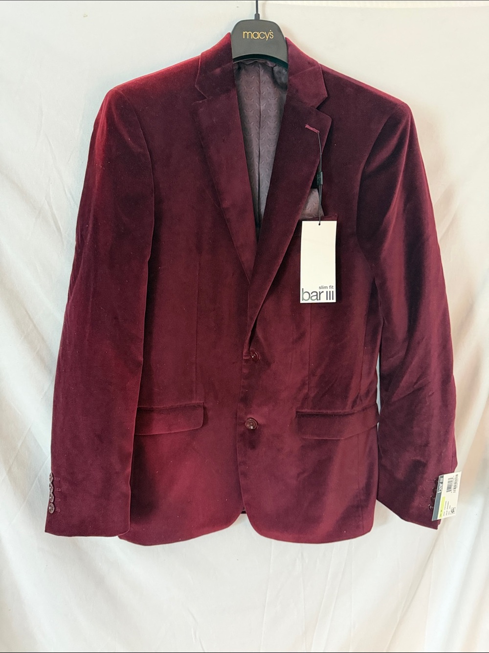 Bar III Men's Deep Burgundy Blazer